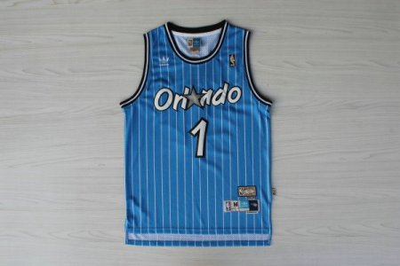 Maillot De Basket Orlando Magic Tracy McGrady 1 Engrener Stripe Bleu